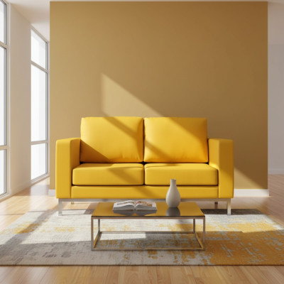 Faux leather couch living landscape 2-seater design modern sofa sofas couch new