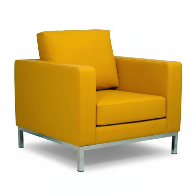 Yellow Chair Modern Study Relax Armchair Faux Leather Single Seater