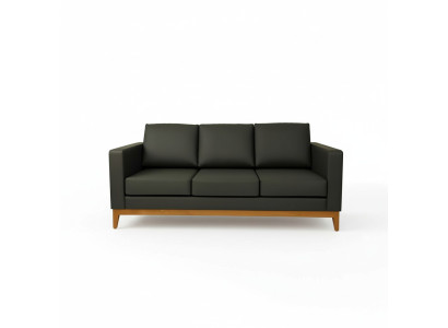 Black office sofa designer 3-seater couch living room 3-seater upholstered sofa
