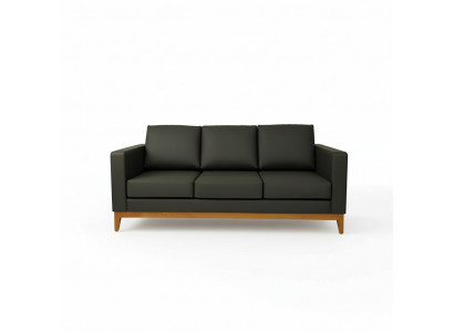Black office sofa designer 3-seater couch living room 3-seater upholstered sofa