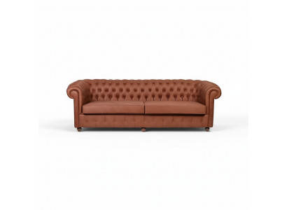 Brown three-seater Chesterfield 3-seater living room couch modern sofas