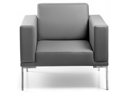 Gray TV armchair, designer upholstered armchair, recliner, relaxing single-seater