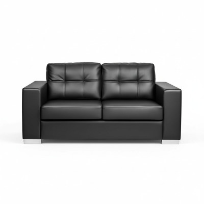 Black living room 2-seater luxury leather recliner couch modern design