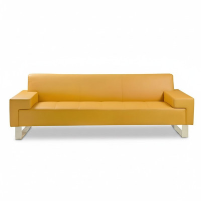Yellow 2-seater sofa cushion living room couch two-seater stylish 2-seater
