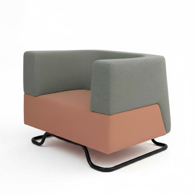 Modern single-seater green armchair upholstered office furniture