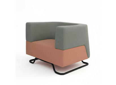 Modern single-seater green armchair upholstered office furniture