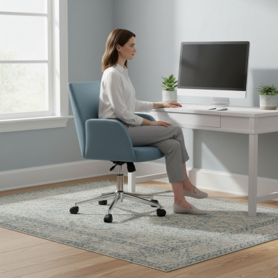Blue office chair, designer desk swivel chair, luxury executive chair, new