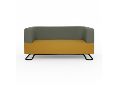 Two-tone 2-seater high-quality upholstered designer living room couch