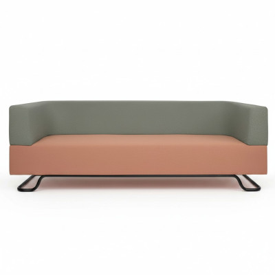 Two-tone Sofa Green 3-Seater Upholstered Living Room Designer Couch