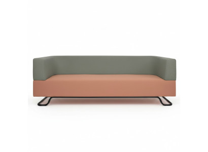 Two-tone Sofa Green 3-Seater Upholstered Living Room Designer Couch