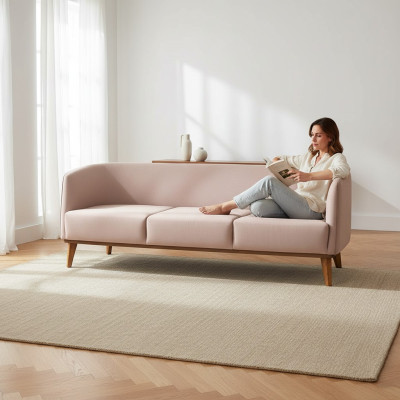 Beige Sofa Stylish 2-Seater Modern Living Room Couch Upholstered Sofas