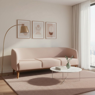 Beige Sofa Stylish 2-Seater Modern Living Room Couch Upholstered Sofas