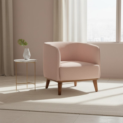 Beige armchair upholstery living room single-seater designer lounge relaxation chair