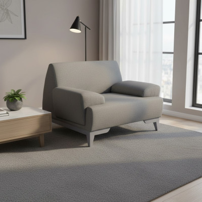 Gray Designer Armchair Modern Living Room 1-Seater Relax Upholstered Armchair