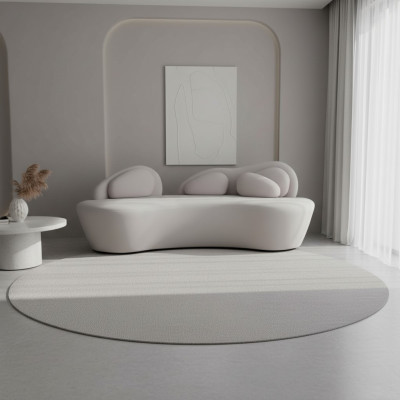 White 3-seater sofa cushions 3-seater living room couch luxury textile sofa