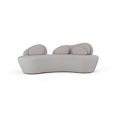 White 3-seater sofa cushions 3-seater living room couch luxury textile sofa