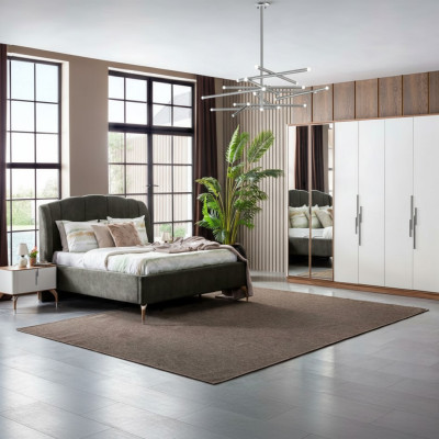Bedroom set luxury complete bed 2x nightstand wardrobe 4-piece new