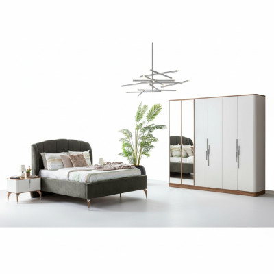 Bedroom set luxury complete bed 2x nightstand wardrobe 4-piece new