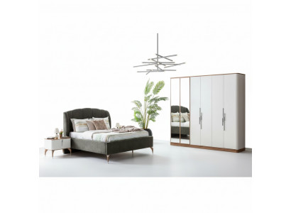 Bedroom set luxury complete bed 2x nightstand wardrobe 4-piece new