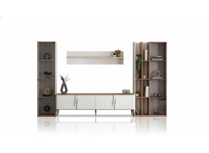 Living room wall unit TV stand shelf luxury design set 4 pcs modern furniture new
