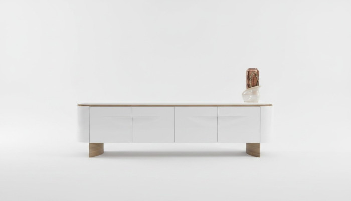 TV stand stylish RTV lowboard living wall sideboard white wood modern design
