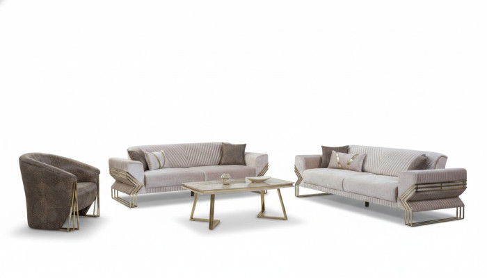Designer sofa set 3+3+1 seater modern complete couch set new