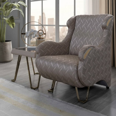 Elegant designer armchair luxury upholstered furniture living room single-seater modern