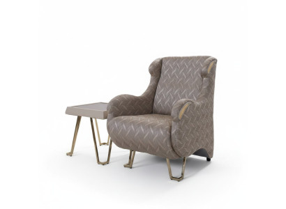 Elegant designer armchair luxury upholstered furniture living room single-seater modern