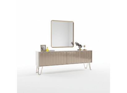Luxury sideboard with mirror stylish beige dresser modern furniture design set new