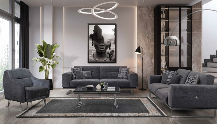 Sofa set 3+3+1 seater living room complete sofa set modern set coffee table