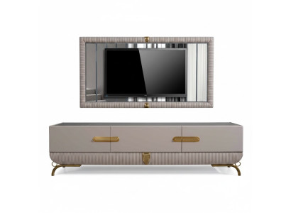 Wall unit wall wood modern style shelf living room furniture cabinet RTV with TV frame