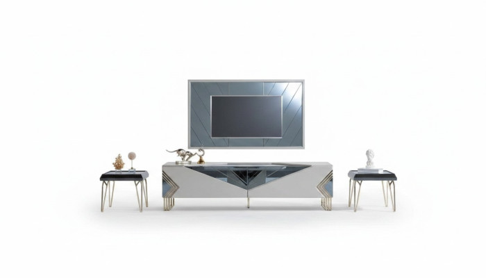 Modern white living room set designer TV-sideboard luxury TV frame