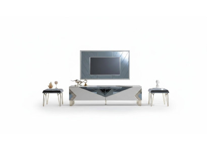 Modern white living room set designer TV-sideboard luxury TV frame