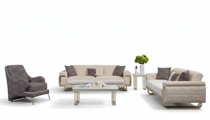 Designer living room set luxury three-seater coffee table side table