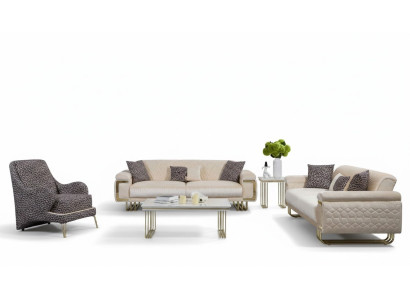 Designer living room set luxury three-seater coffee table side table
