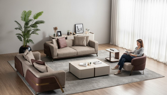 Luxury sofa set sofa set sofas 4 3 1 seater fabric modern side table