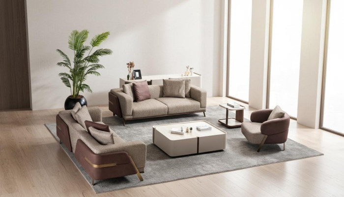 Luxury sofa set sofa set sofas 4 3 1 seater fabric modern side table