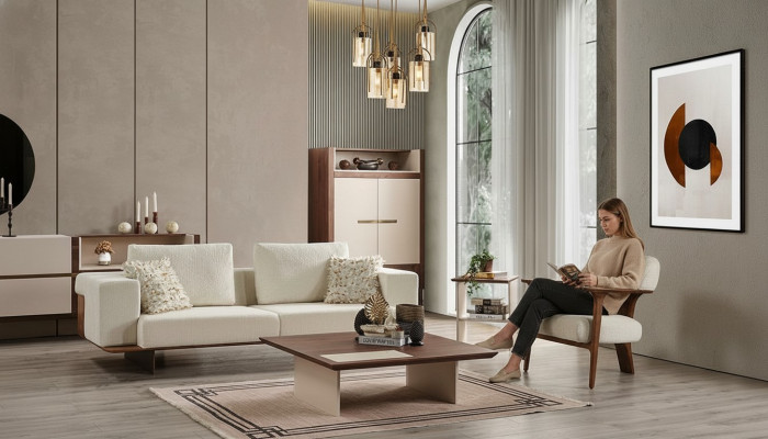 Living Room Sofa Set Three-Seater Armchair Luxury Couch Set 3 1 Seater
