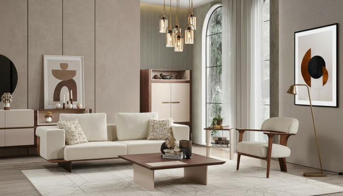 Living Room Sofa Set Three-Seater Armchair Luxury Couch Set 3 1 Seater