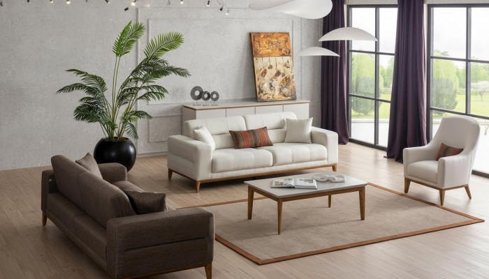 Sofa set Sofa Luxury 2x Sofas 3 seater Modern 1 seater 3-piece Modern Set