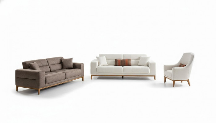 Sofa set Sofa Luxury 2x Sofas 3 seater Modern 1 seater 3-piece Modern Set