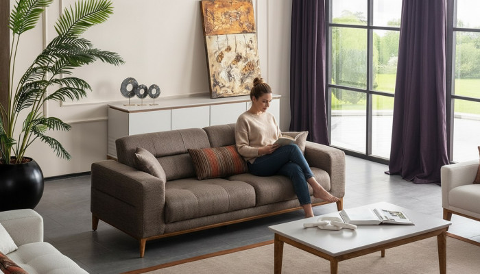 Luxury Living Room Sofa Three-Seater Couch Modern Design Upholstered Sofas
