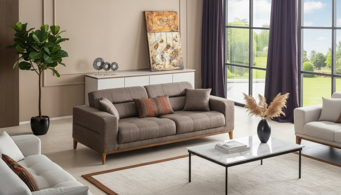Luxury Living Room Sofa Three-Seater Couch Modern Design Upholstered Sofas