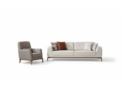 Luxury White Sofa Set 3 Seater Armchair Fabric Modern Modern Set New