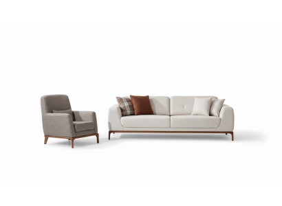 Luxury White Sofa Set 3 Seater Armchair Fabric Modern Modern Set New