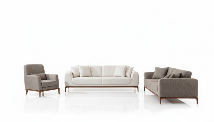 Luxury Sofa Set 2x Sofas 3-Seater 1-Seater Modern 3-Piece Set Modern