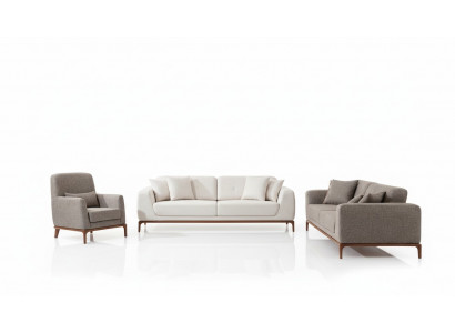 Luxury Sofa Set 2x Sofas 3-Seater 1-Seater Modern 3-Piece Set Modern