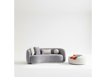 Modern design gray couch sofa 4-seater upholstered sofa furniture ottoman new