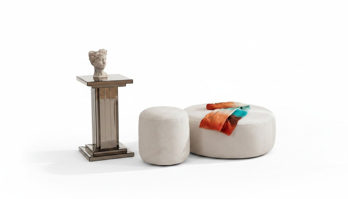 Luxury Upholstered Stool Round Stool Seating Furniture Designer Stylish Furniture