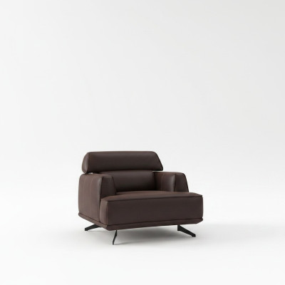 Designer brown armchair upholstered furniture lounge single-seater living room furniture